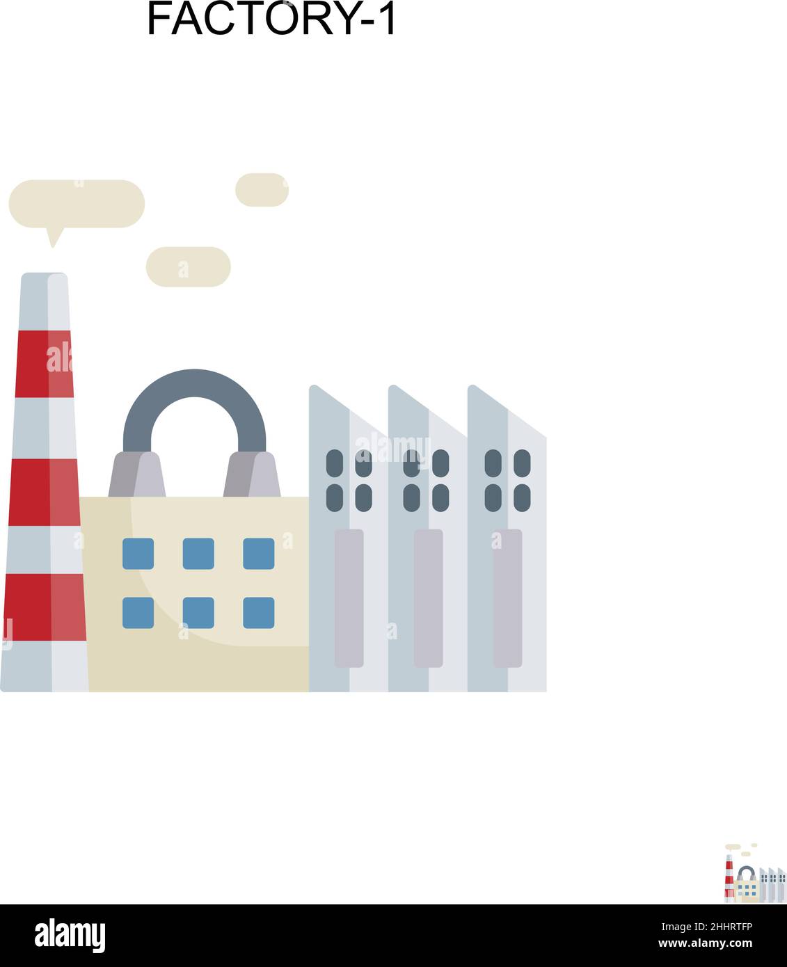 Factory-1 Simple vector icon.Perfect color modern pictogram on editable ...