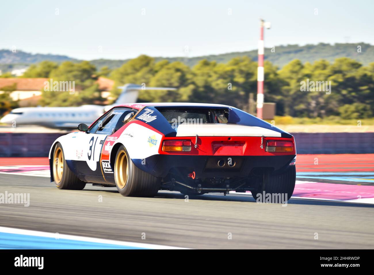 De Tomaso Pantera running on Paul Ricard track during VdeV 24 hours 2021 Stock Photo