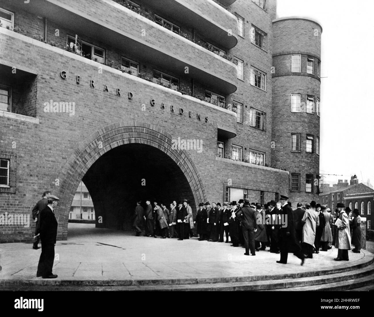 An imposing entrance. Members of the Liverpool council and corporation