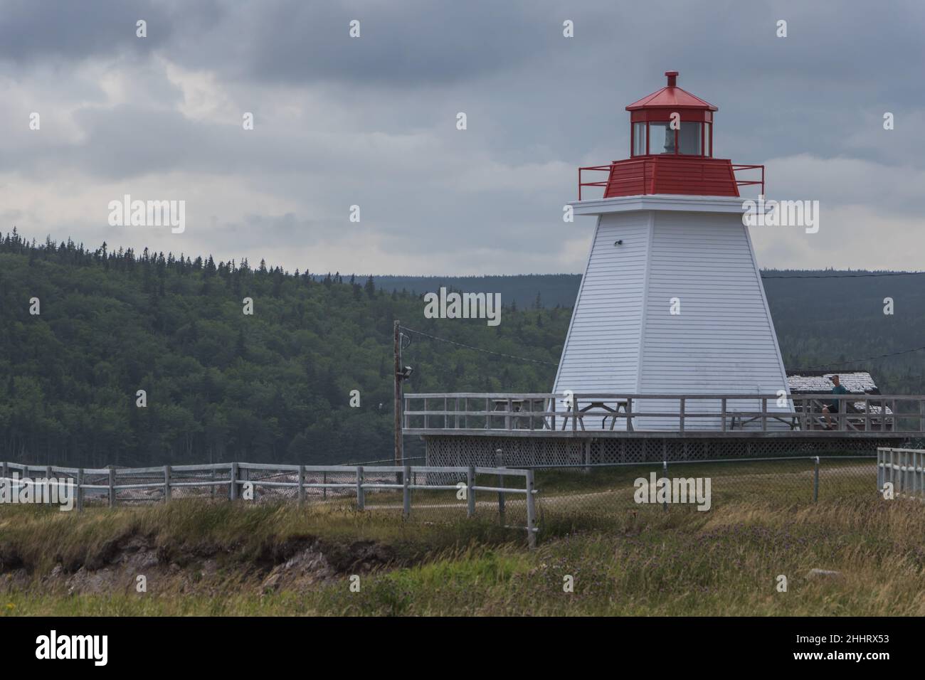 Neil's Harbour Lighthouse, Cape Breton Island, Nova Scotia Stock Photo
