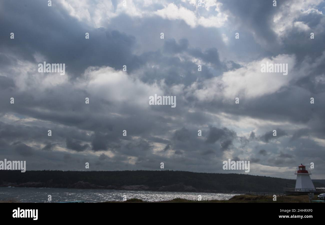 Stormy Skies over Neil's Harbor, Nova Scotia Stock Photo