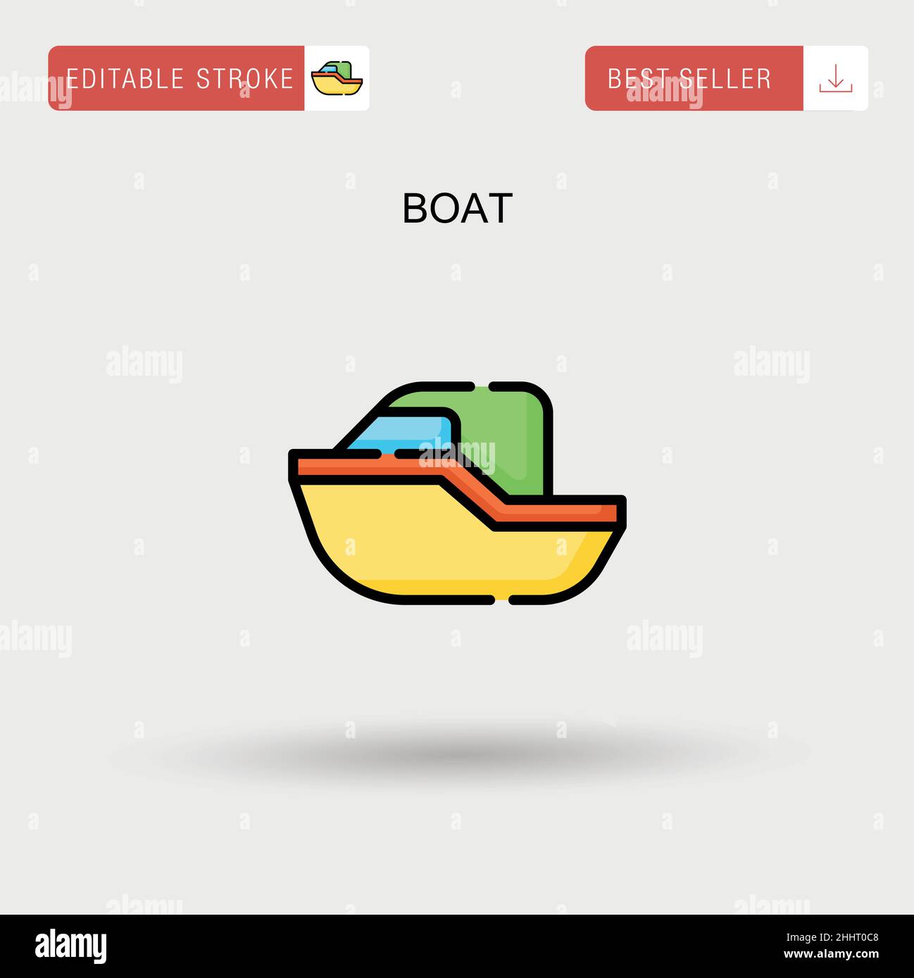 Boat Simple vector icon. Stock Vector