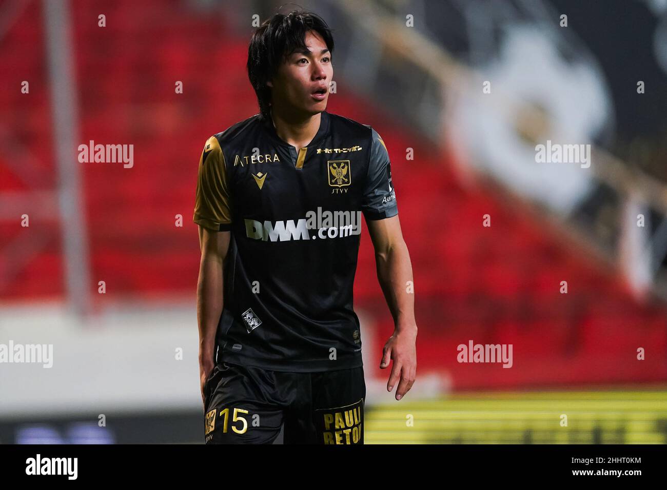 ANTWERP, BELGIUM - JANUARY 25: Daichi Hayashi of Sint-Truidense VV during the Jupiler Pro League match between Royal Antwerp FC and Sint-Truidense VV at the Bosuilstadion on January 25, 2022 in Antwerp, Belgium (Photo by Jeroen Meuwsen/Orange Pictures) Stock Photo