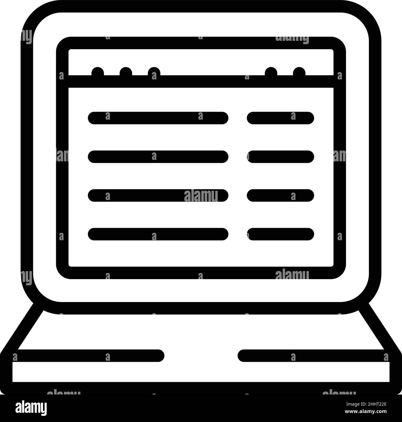 Laptop case study icon outline vector. Business success. Learn data Stock Vector