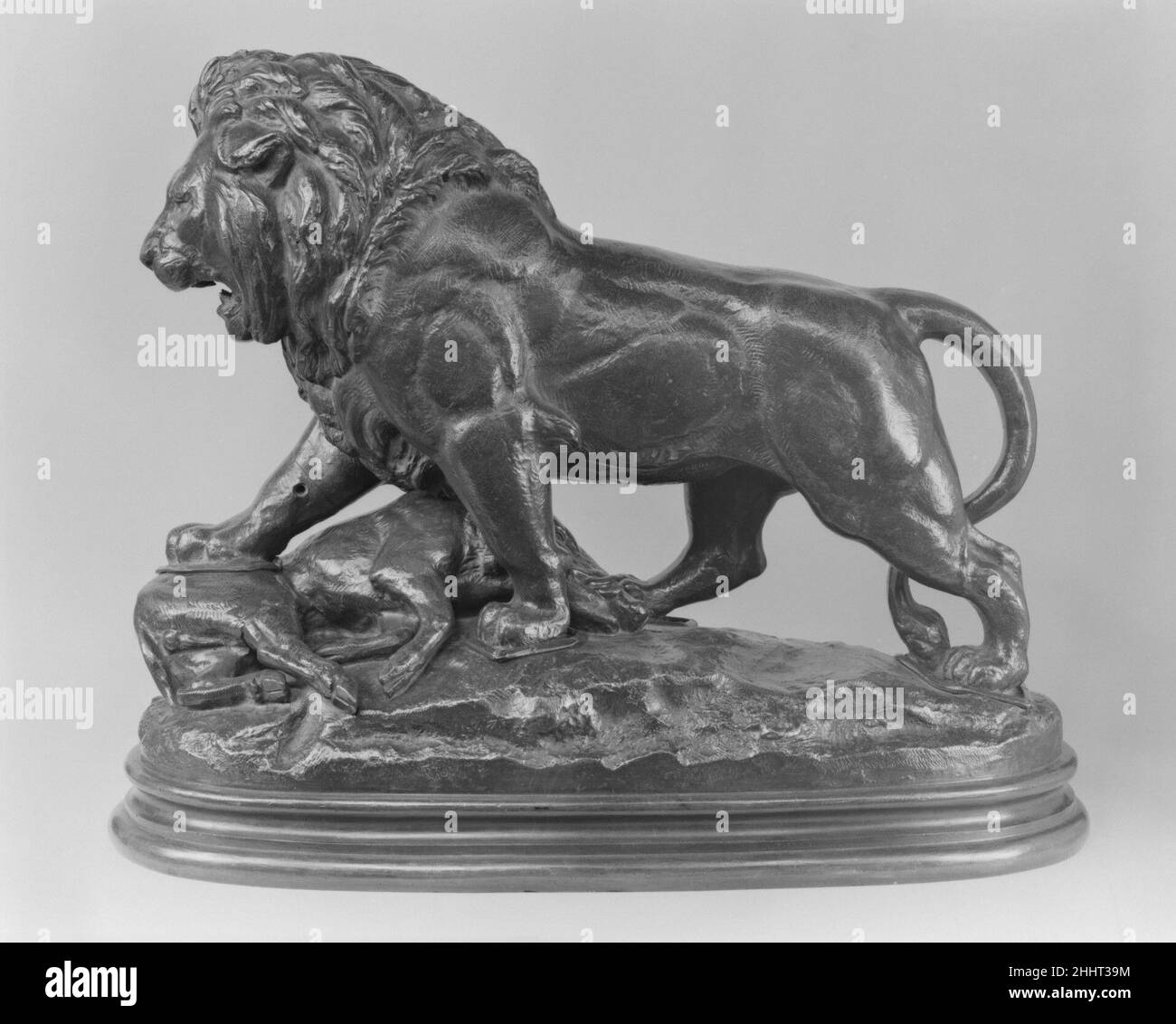 Lion with Boar 19th century AntoineLouis Barye French. Lion with Boar