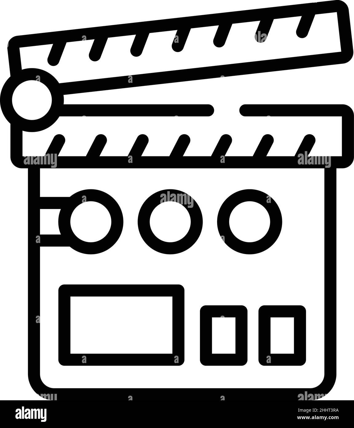 Cinema clapper icon outline vector. Movie podcast. Video literature Stock Vector