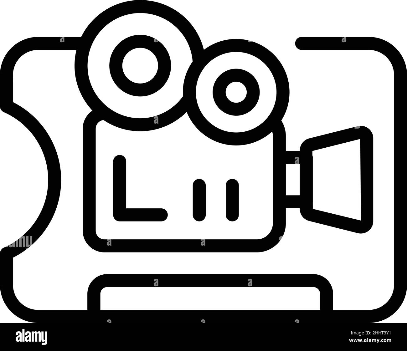 Old cinema ticket icon outline vector. Movie book. Social video Stock ...