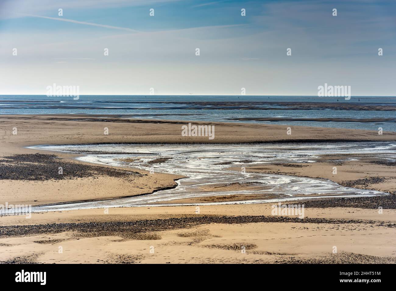 méandres et bord de mer, baie de Somme Stock Photo