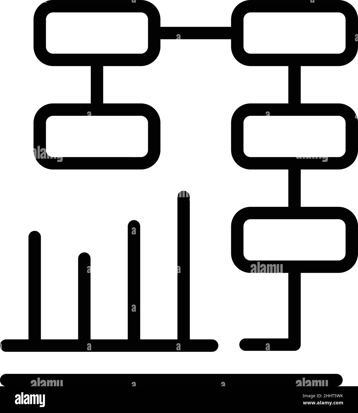 Scheme chart icon outline vector. Data graph. Market report Stock ...
