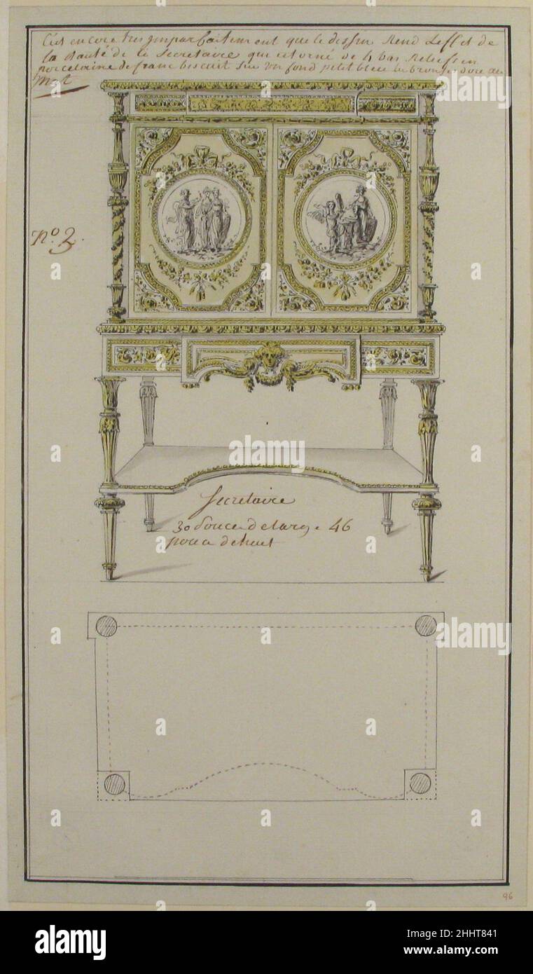 Design for a Secretary ca. 1770–85 Anonymous, French, 18th century ...