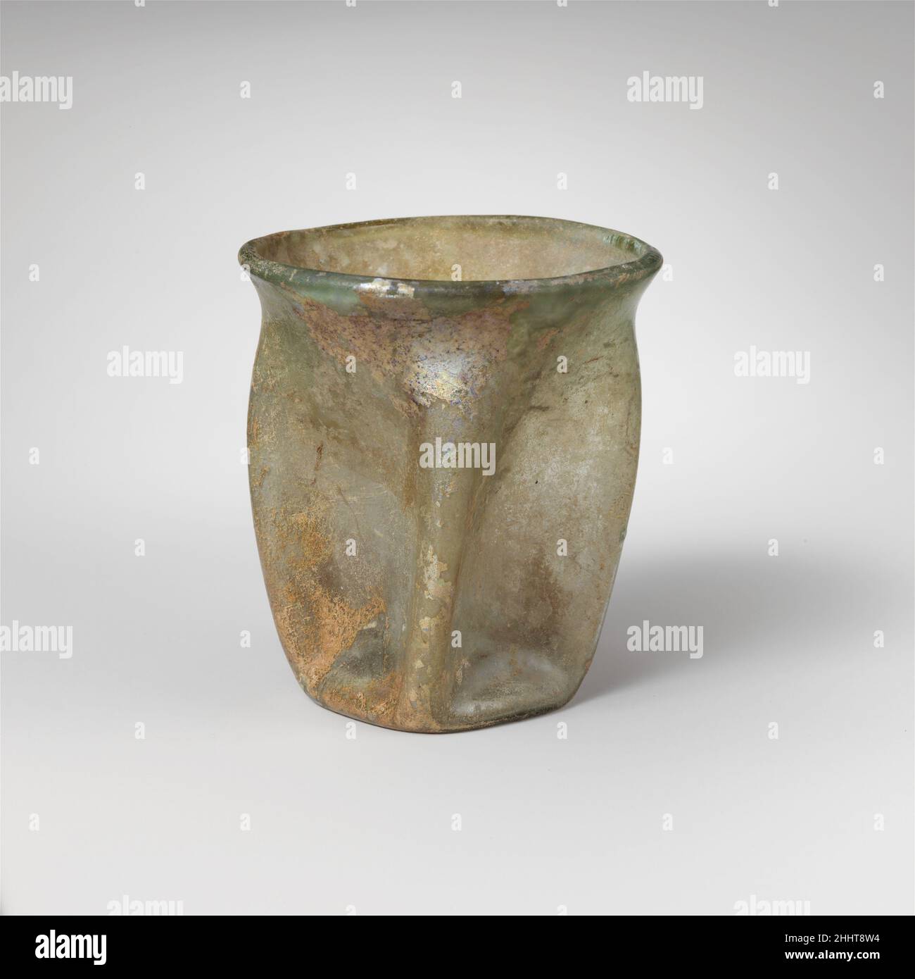 Glass beaker 2nd–3rd century A.D. Roman Translucent pale blue green ...