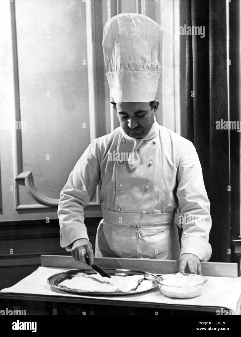 A chef at work. 23rd July 1937. Stock Photo