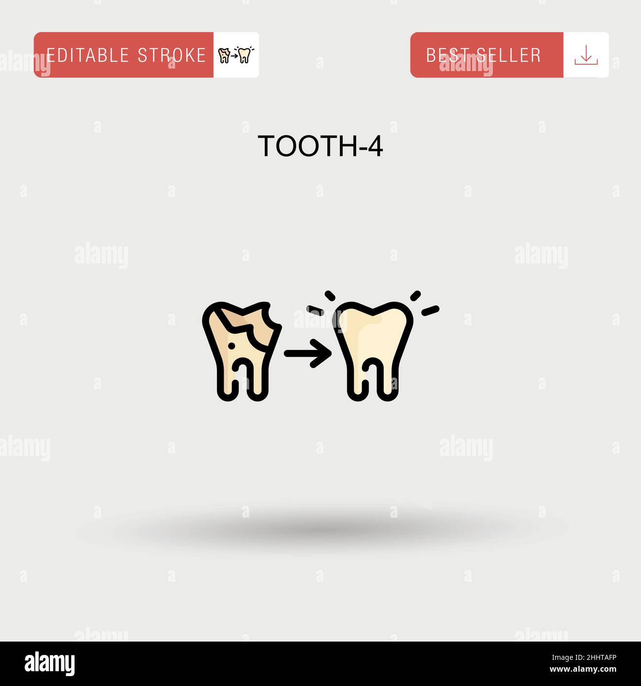 Tooth-4 Simple vector icon. Stock Vector