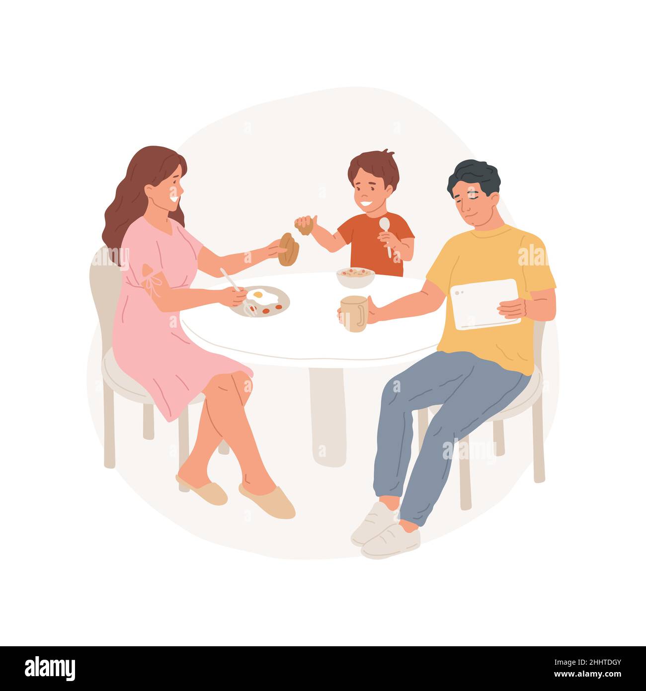 family-reading-newspaper-stock-vector-images-alamy