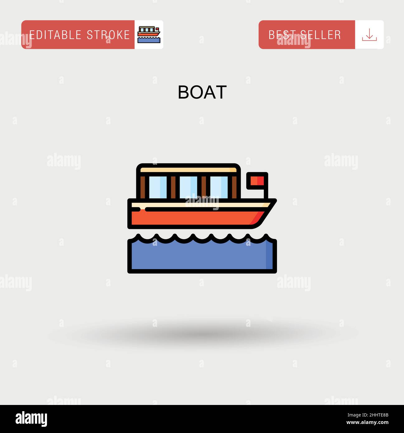 Boat Simple vector icon. Stock Vector
