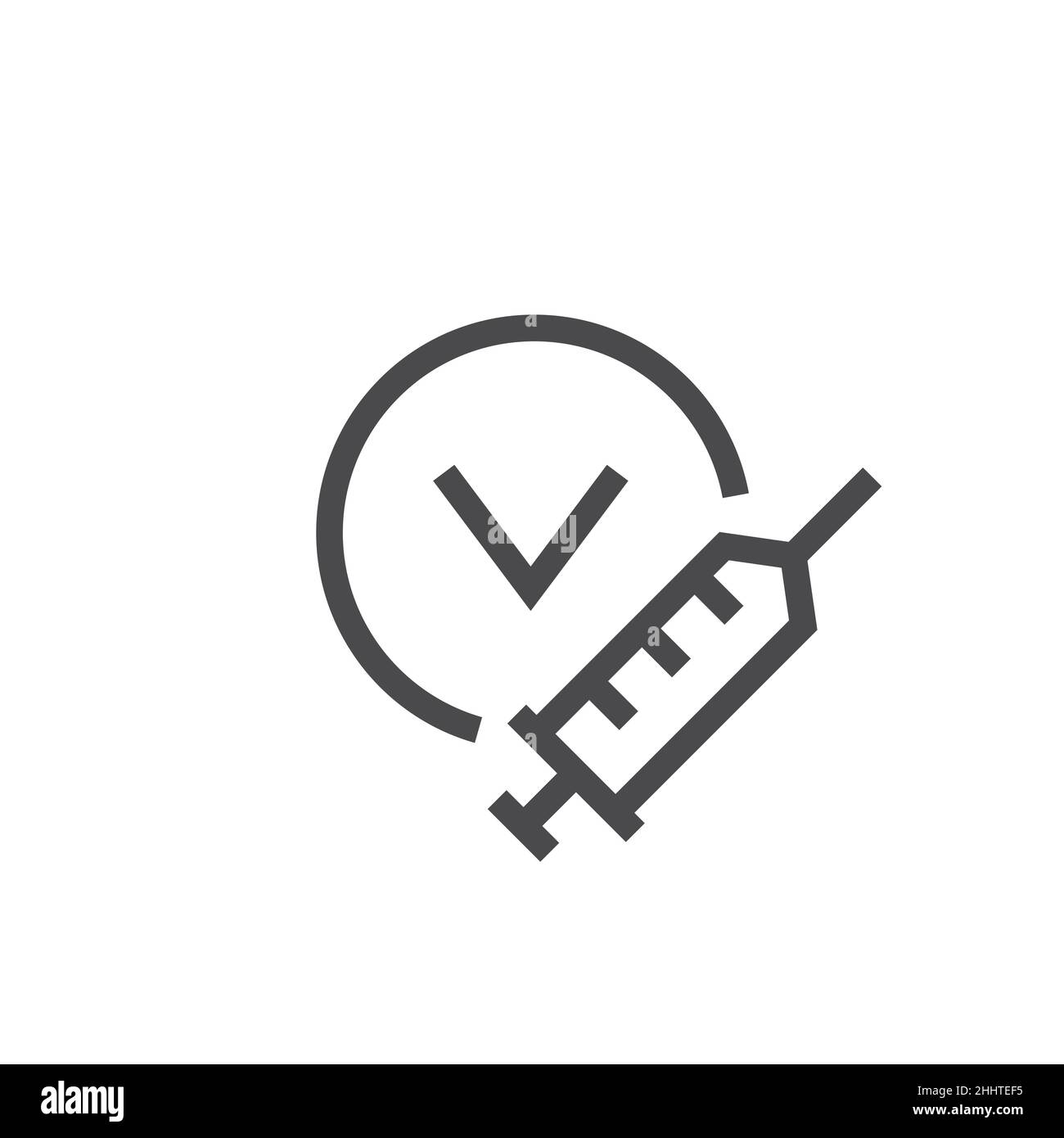 Vaccination certificate line icon Stock Vector