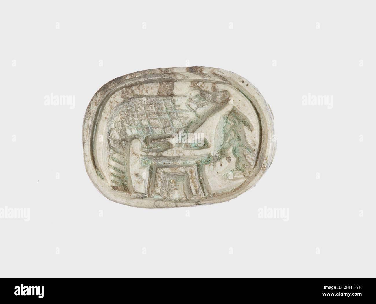 Scarab Inscribed with the Sobek Crocodile and a Fish ca. 1390–1353 B.C ...