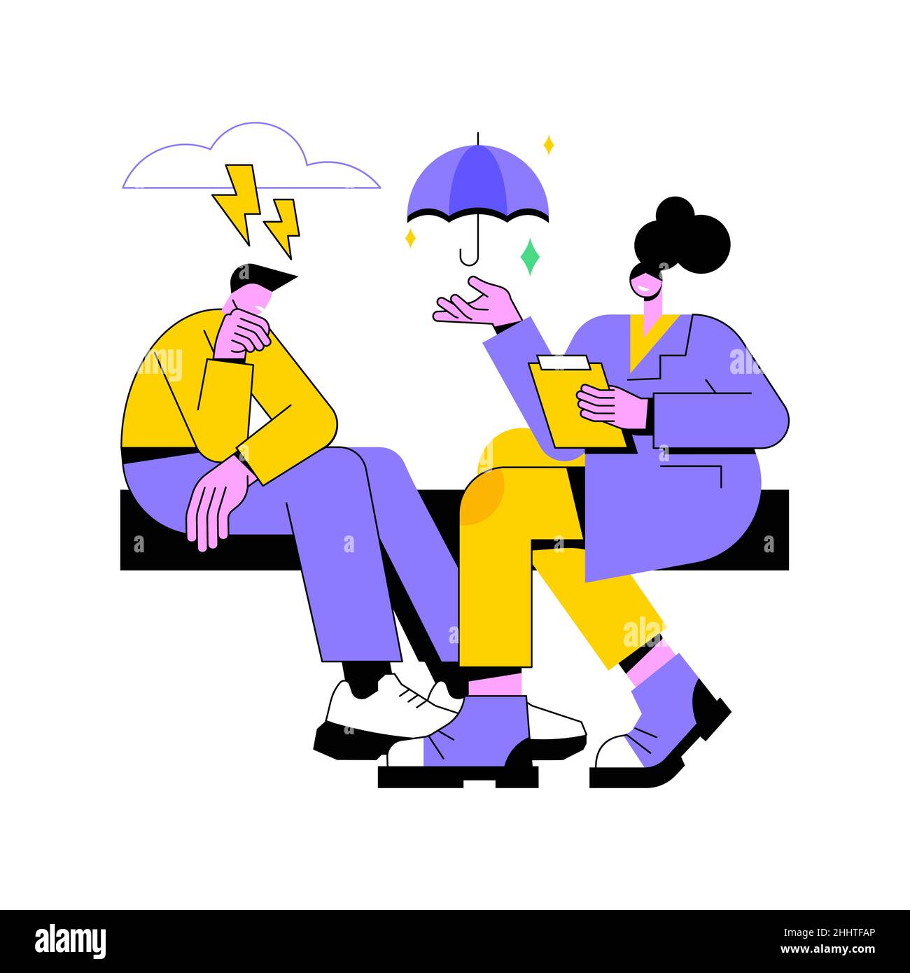 Seasonal affective disorder treatment abstract concept vector