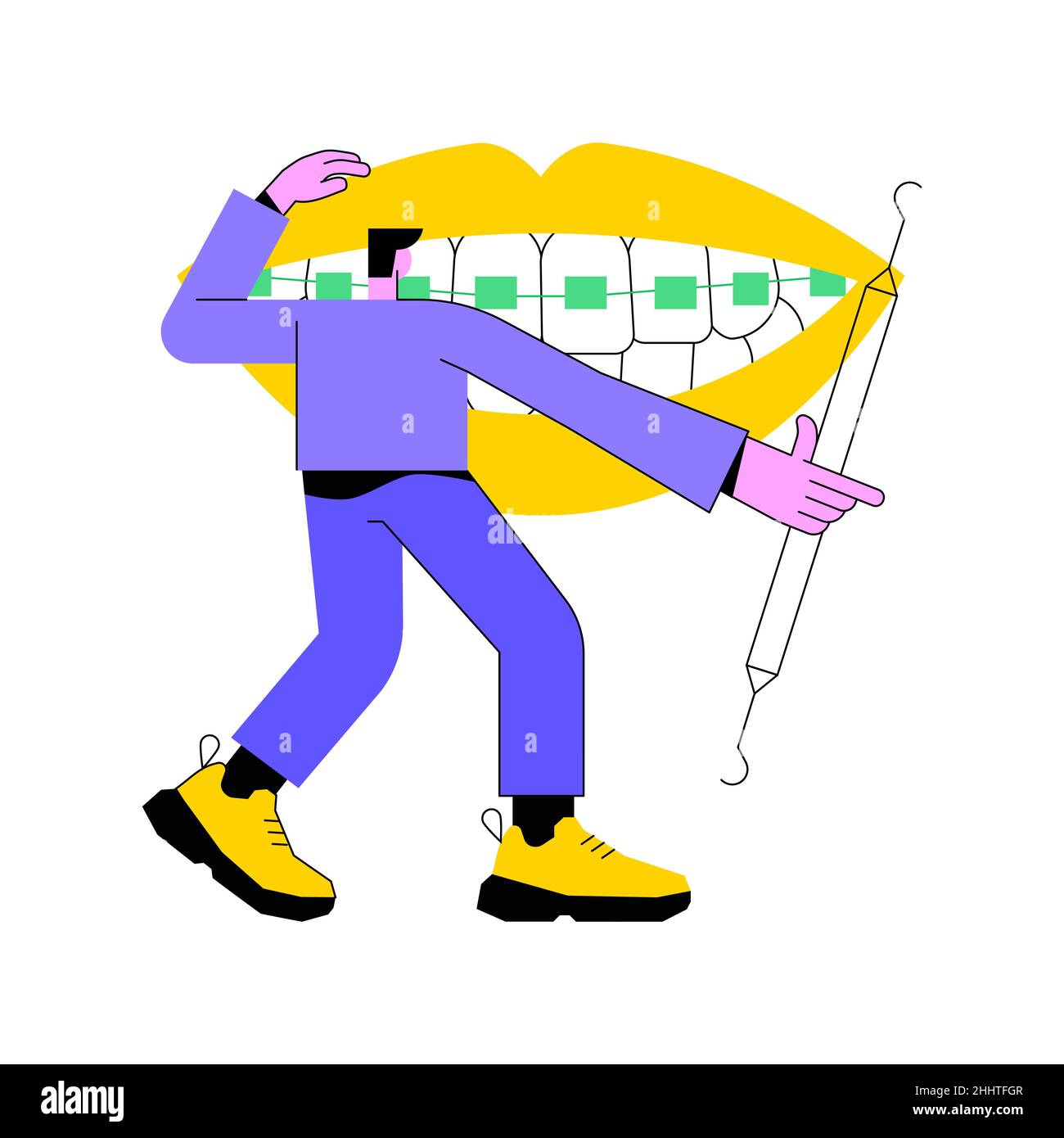 Dental braces abstract concept vector illustration. Dental procedure