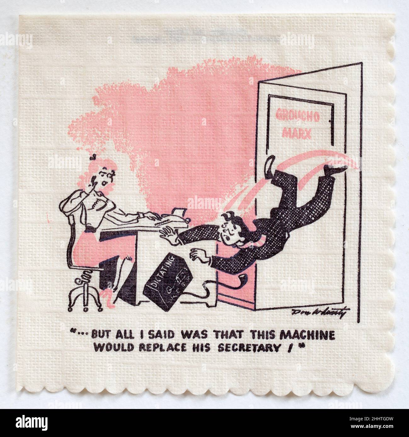 Groucho Marx Joke Cartoon Cocktail Napkin Stock Photo Alamy