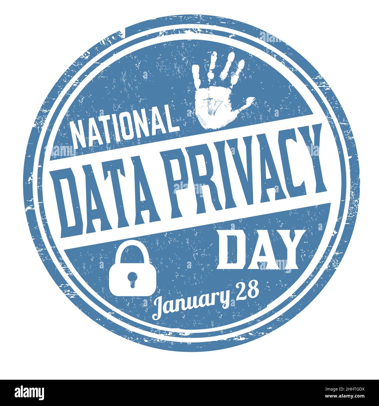 National data privacy day grunge rubber stamp on white background