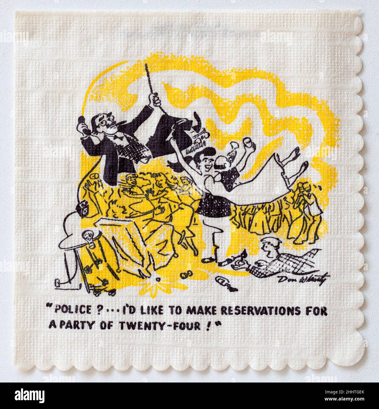 Groucho Marx Joke Cartoon Cocktail Napkin Stock Photo Alamy