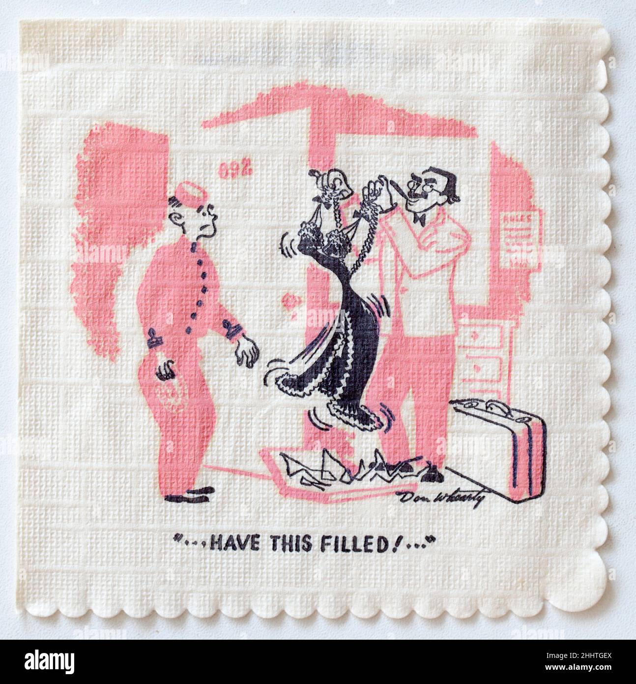 Groucho Marx Joke Cartoon Cocktail Napkin Stock Photo Alamy