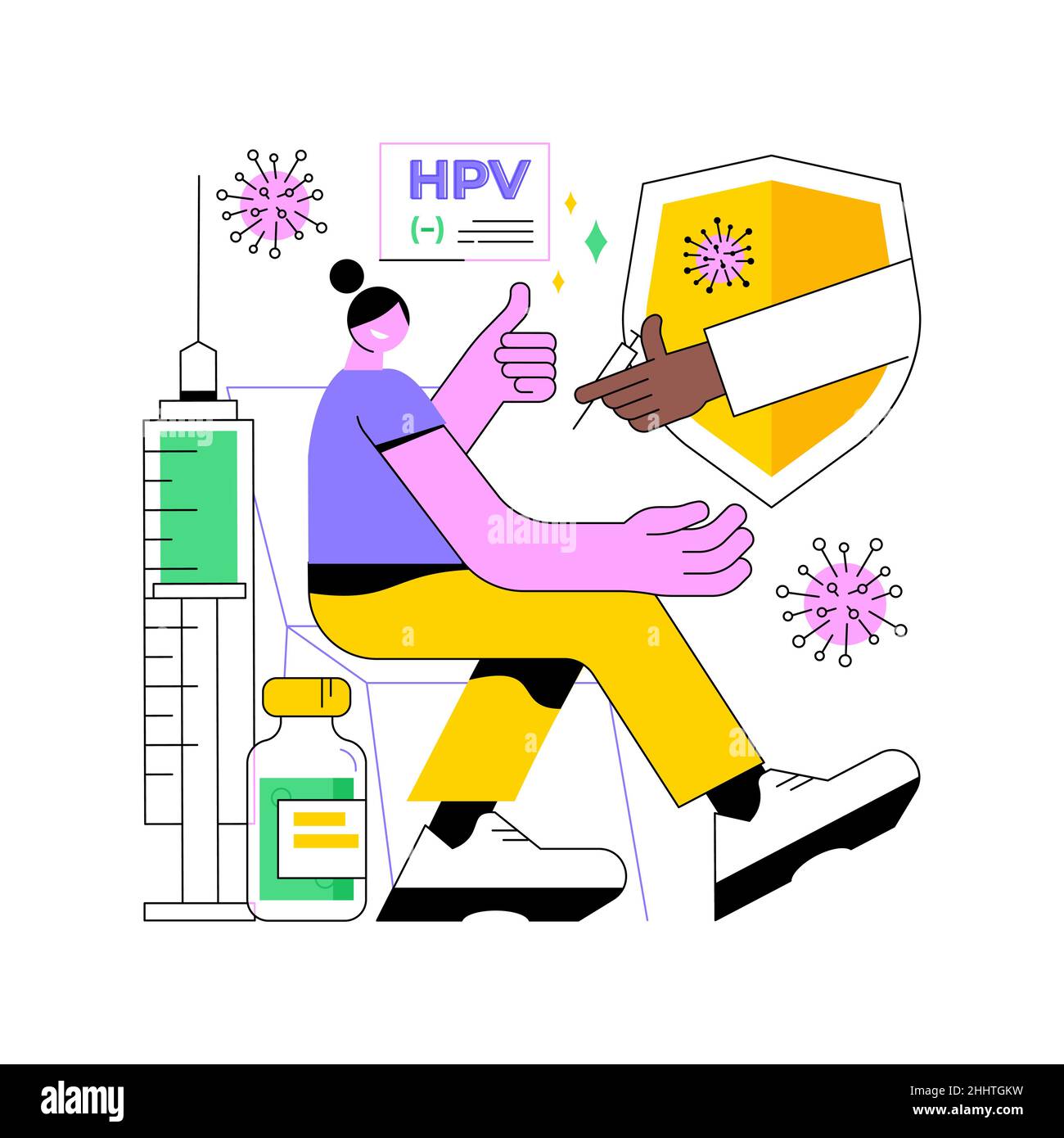 HPV vaccination abstract concept vector illustration. Protecting ...
