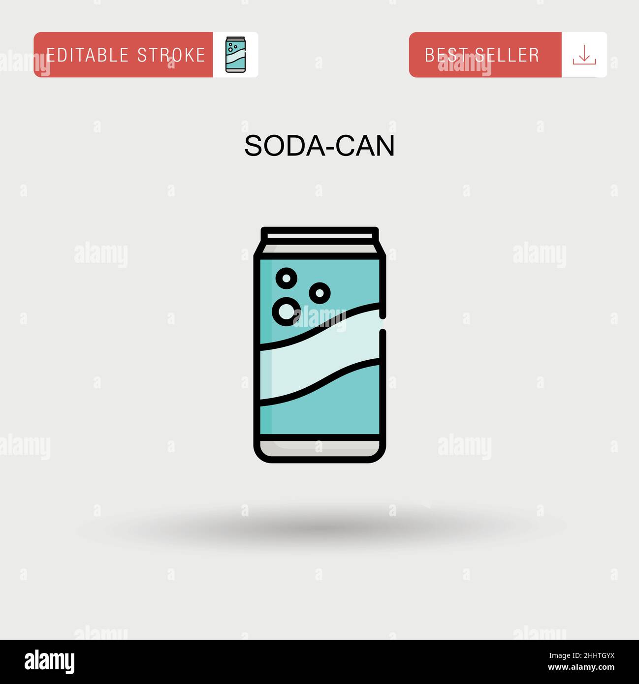 Soda-can Simple vector icon. Stock Vector