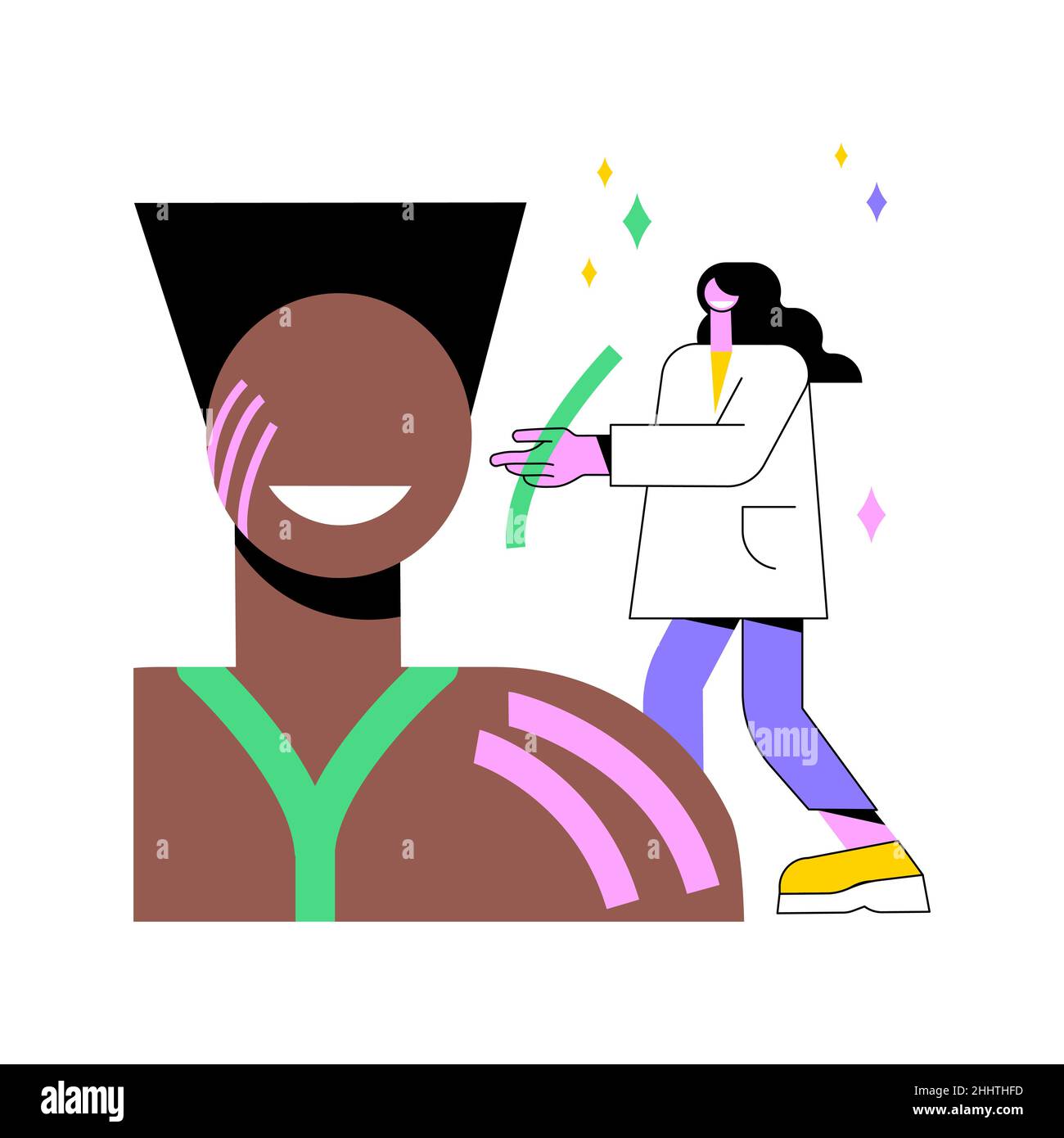 Kinesiology taping abstract concept vector illustration. Kinesiology