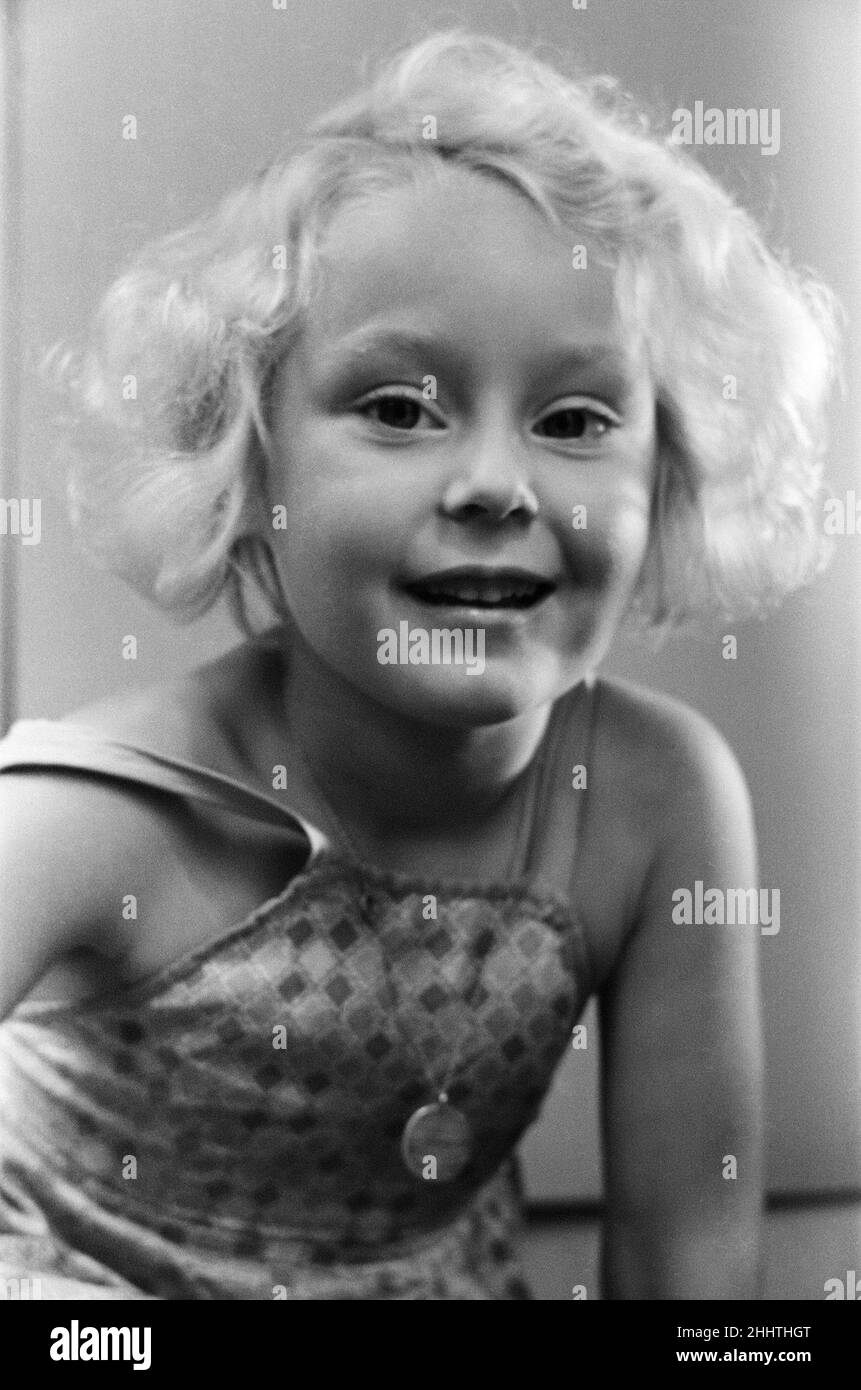 A portrait of a young girl, Ella Edwards. October 1941. Stock Photo