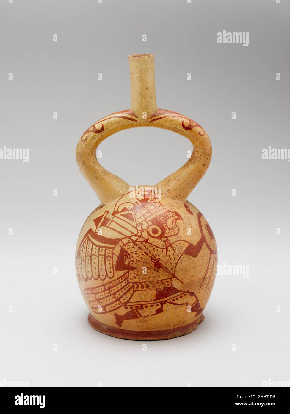 Bird Warrior Bottle 4th7th century Moche Stirrupspout bottles were