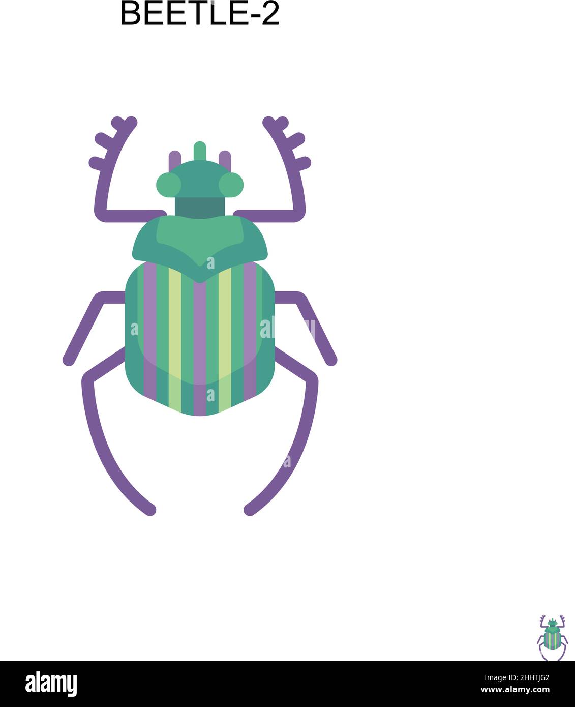 Beetle-2 Simple vector icon.Perfect color modern pictogram on editable stroke. Beetle-2 icons for your business project Stock Vector