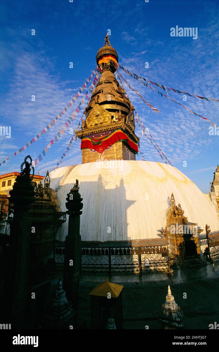 Swayambhunath Buddhist Temple (Stupa) Nepal Stock Photo