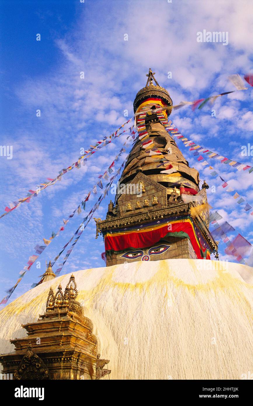 Swayambhunath Buddhist Temple (Stupa), Nepal Stock Photo