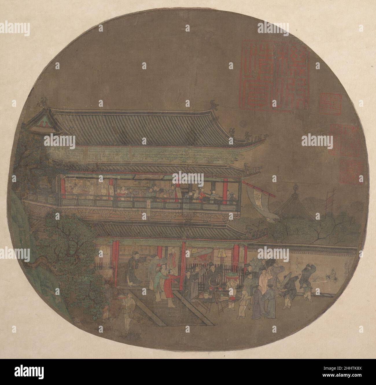 The Immortal Lü Dongbin Appearing over the Yueyang Pavilion late 13th