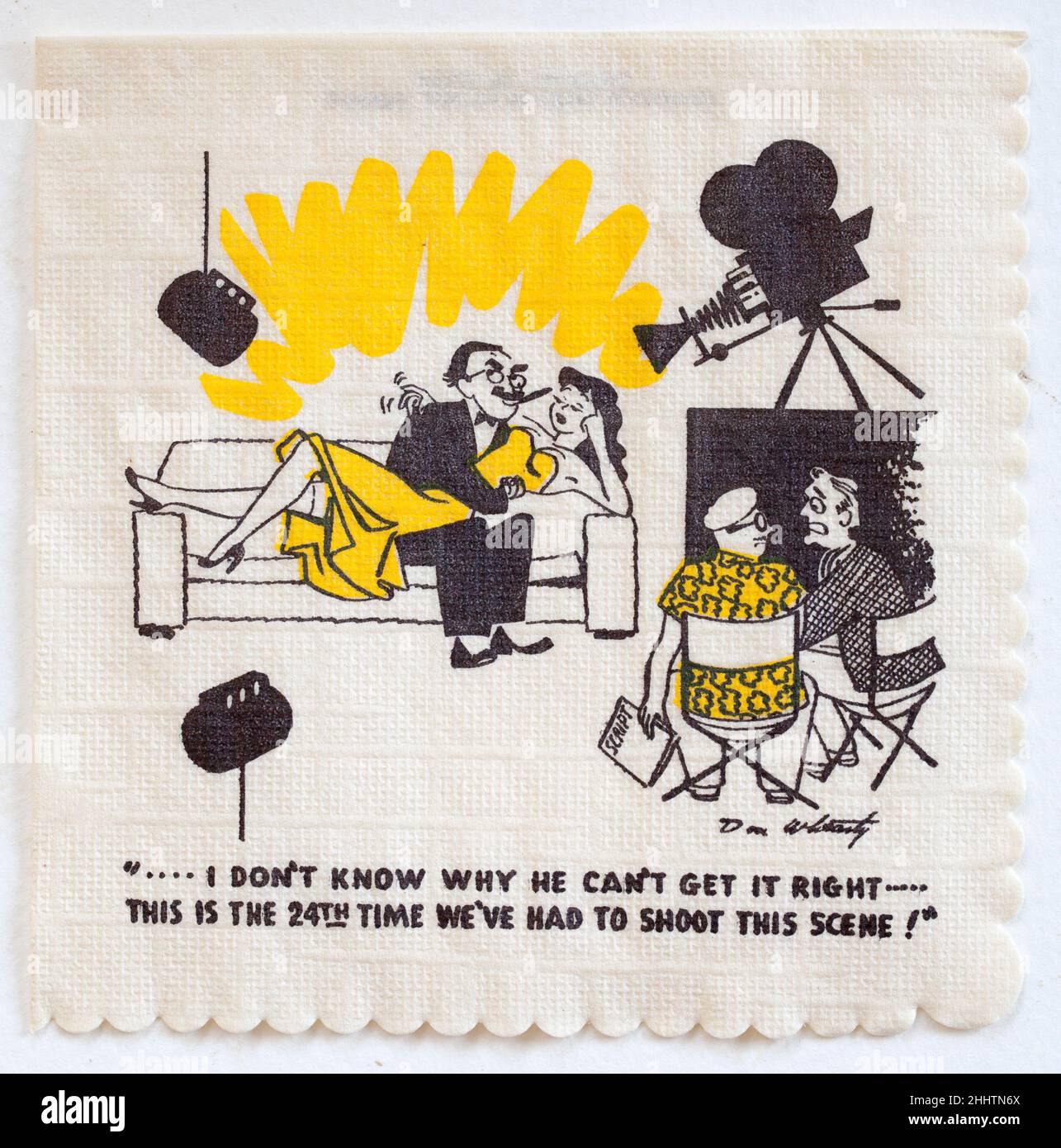 Groucho Marx Joke Cartoon Cocktail Napkin Stock Photo