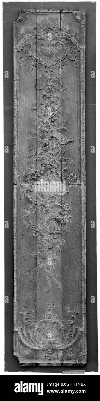 Panel first half 18th century French. Panel. French. first half 18th century. Carved oak, originally painted. Woodwork Stock Photo