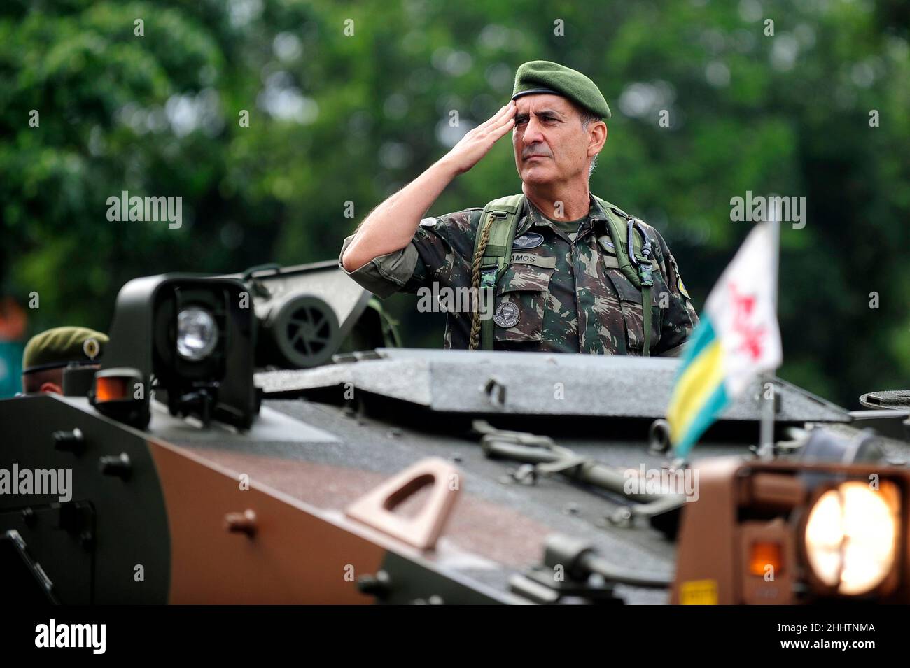 Brazilian Army general Luiz Eduardo Ramos at the military parade on Independence Day. Future minister of Jair Bolsonaro's Presidency cabinet Stock Photo