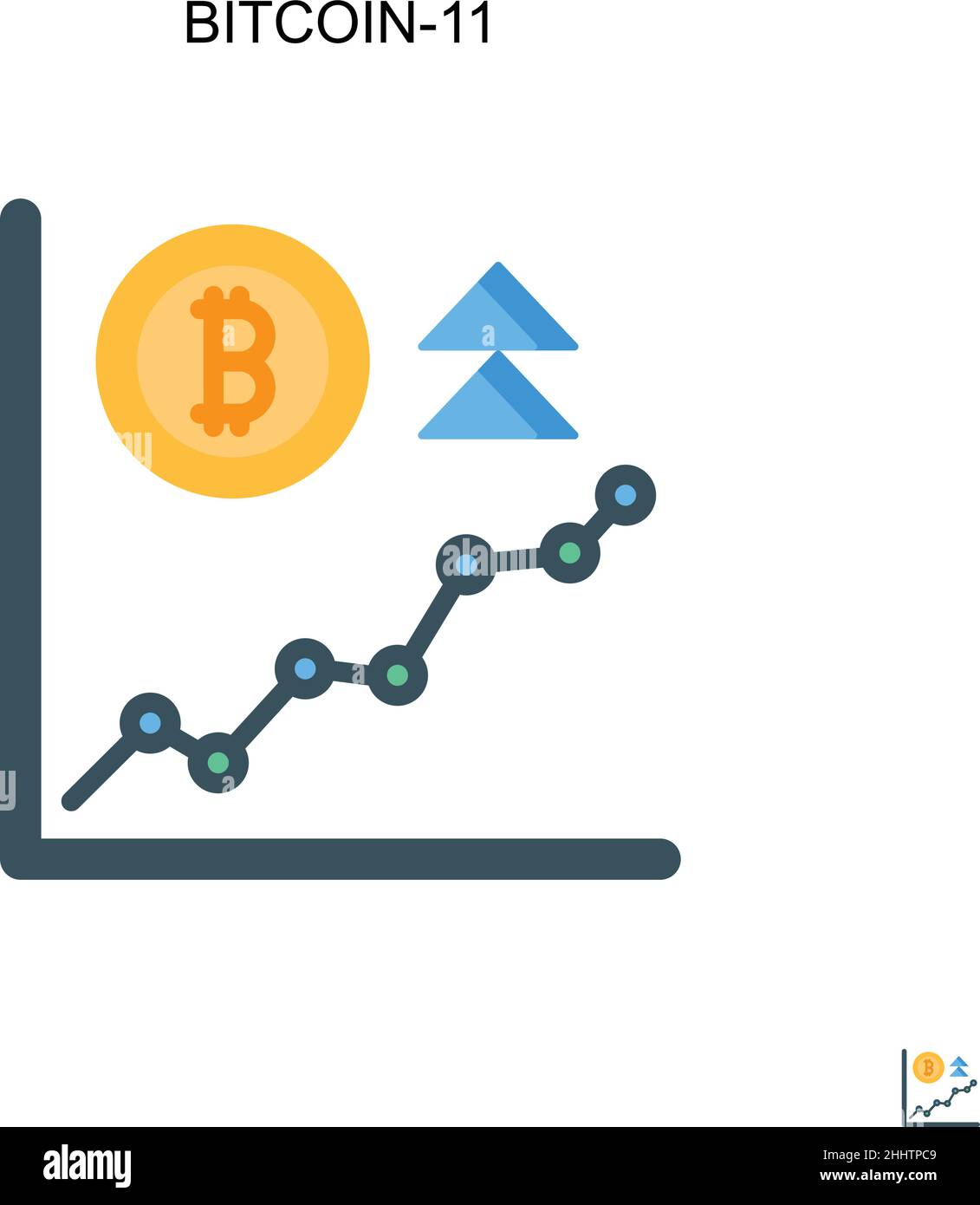 Bitcoin-11 Simple vector icon.Perfect color modern pictogram on ...