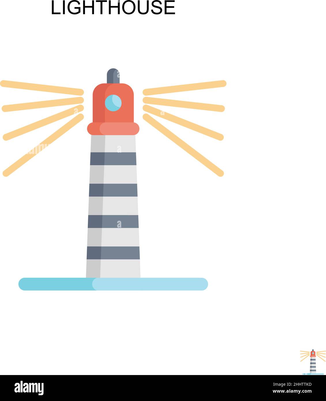 Lighthouse Simple vector icon.Perfect color modern pictogram on editable stroke. Lighthouse icons for your business project Stock Vector