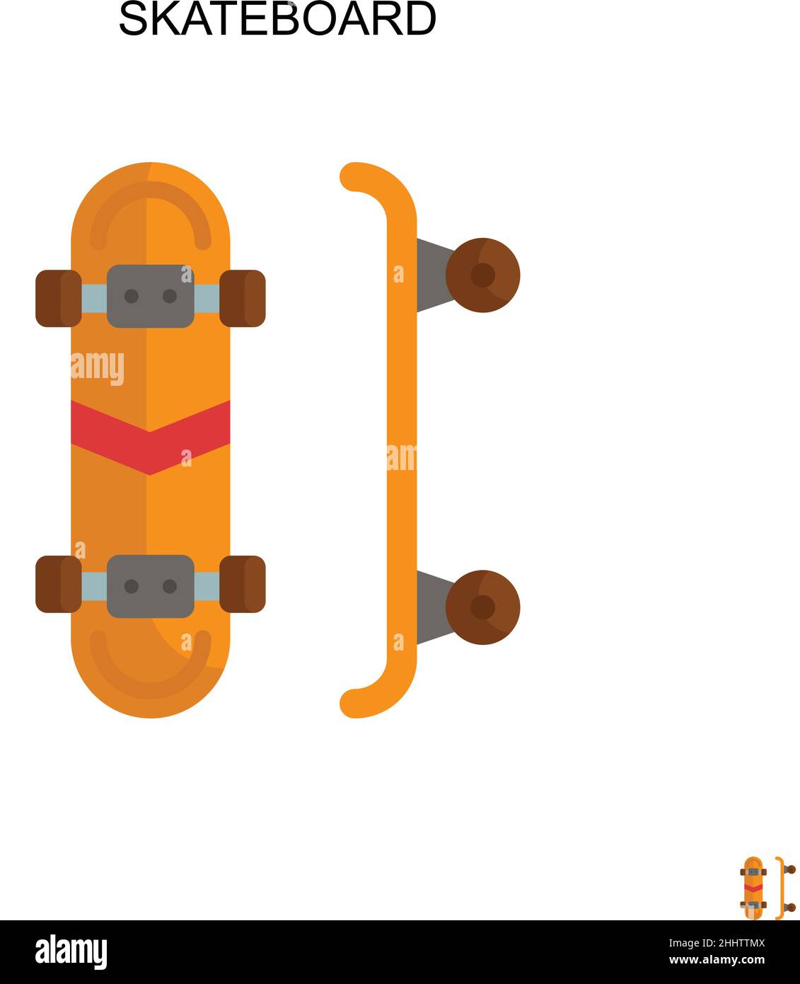 Skateboard Simple vector icon.Perfect color modern pictogram on editable stroke. Skateboard icons for your business project Stock Vector
