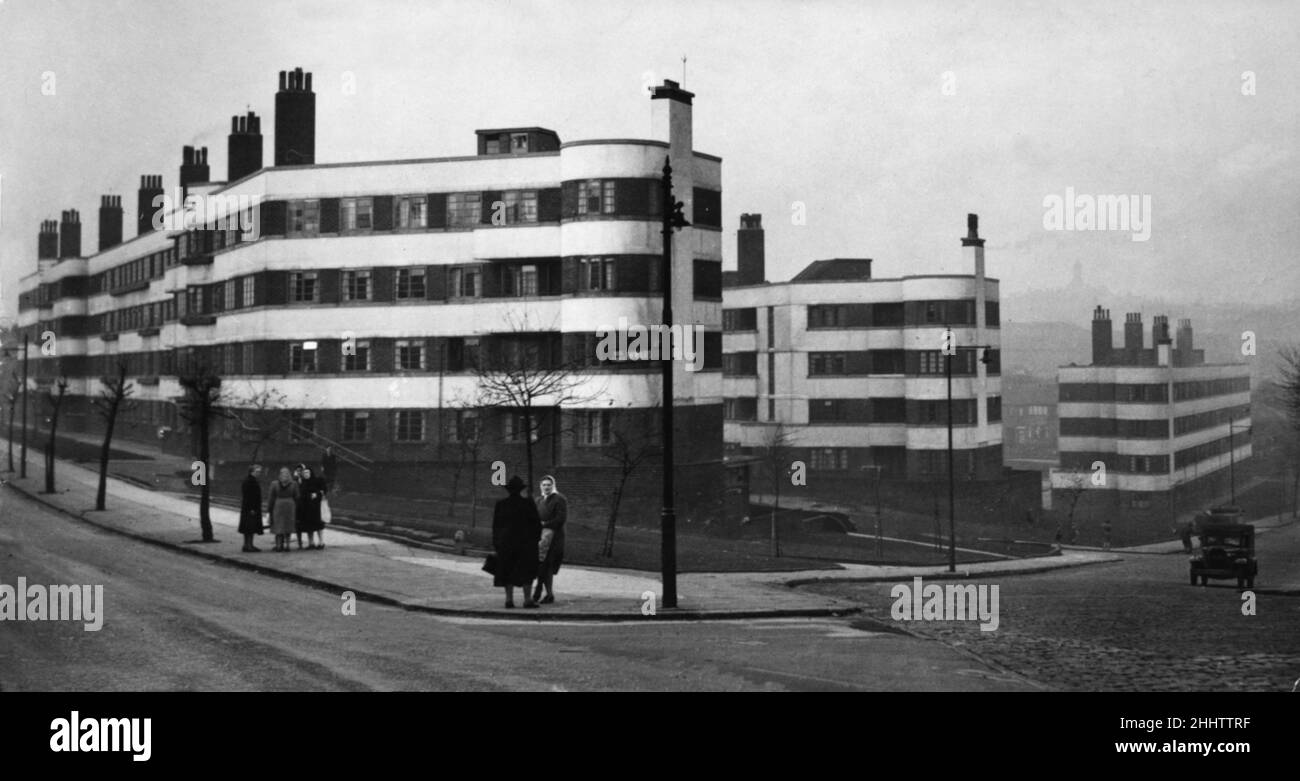 Council flats at Smedley Road and Smedley Lane, Woodlands Estate, Manchester. 4th November 1948 Stock Photo