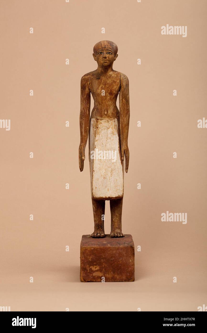 Statuette of Senbi ca. 1981–1802 B.C. Middle Kingdom. Statuette of Senbi. ca. 1981–1802 B.C.. Wood, paint. Middle Kingdom. From Egypt, Middle Egypt, Meir, Khashaba excavations, 1910–11. Dynasty 12 Stock Photo