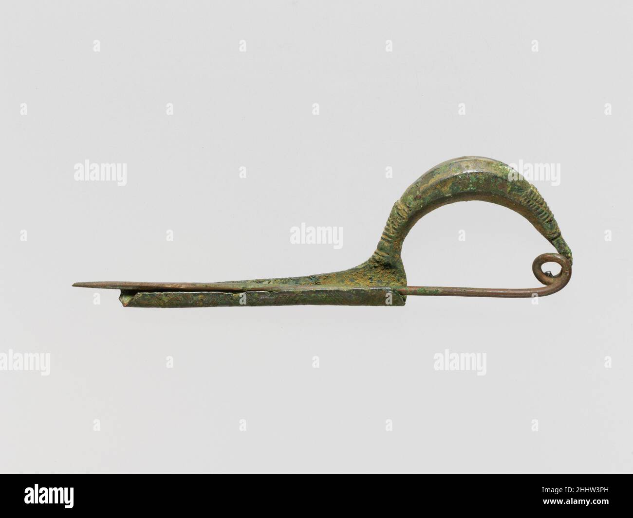 Bronze sanguisuga-type fibula (safety pin) 7th century B.C. Etruscan ...