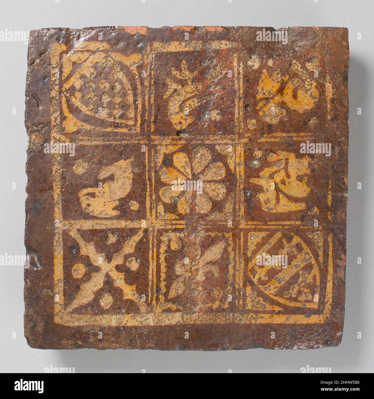 Two-Colored Heraldic Tile late 15th century British. Two-Colored ...