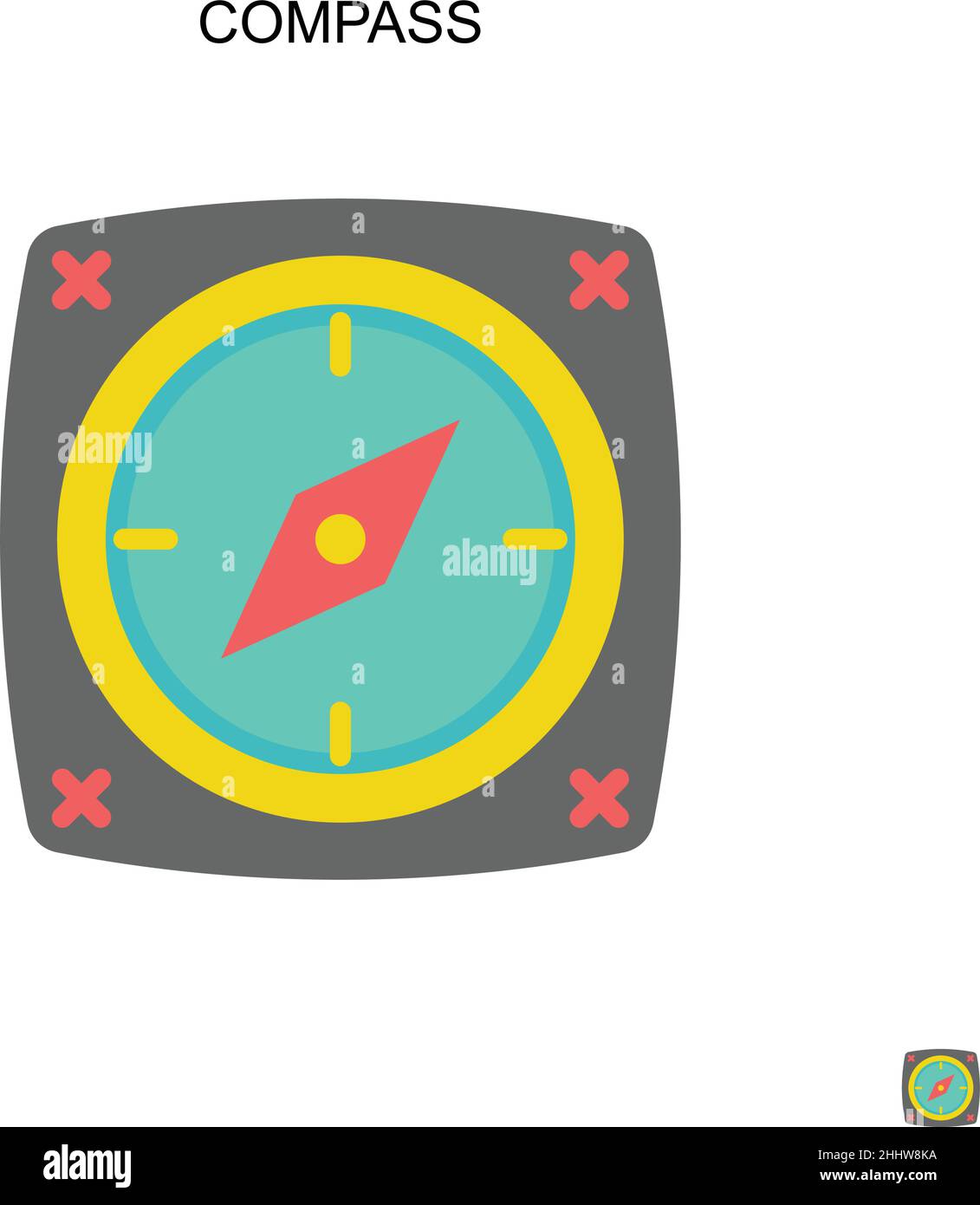 Compass Simple vector icon.Perfect color modern pictogram on editable ...
