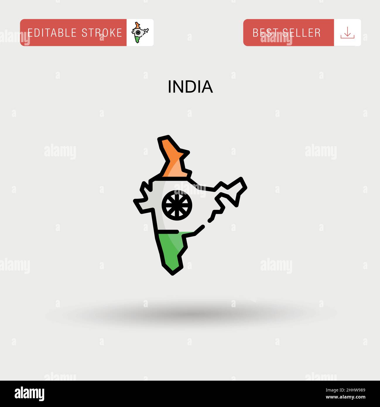 India Simple vector icon. Stock Vector