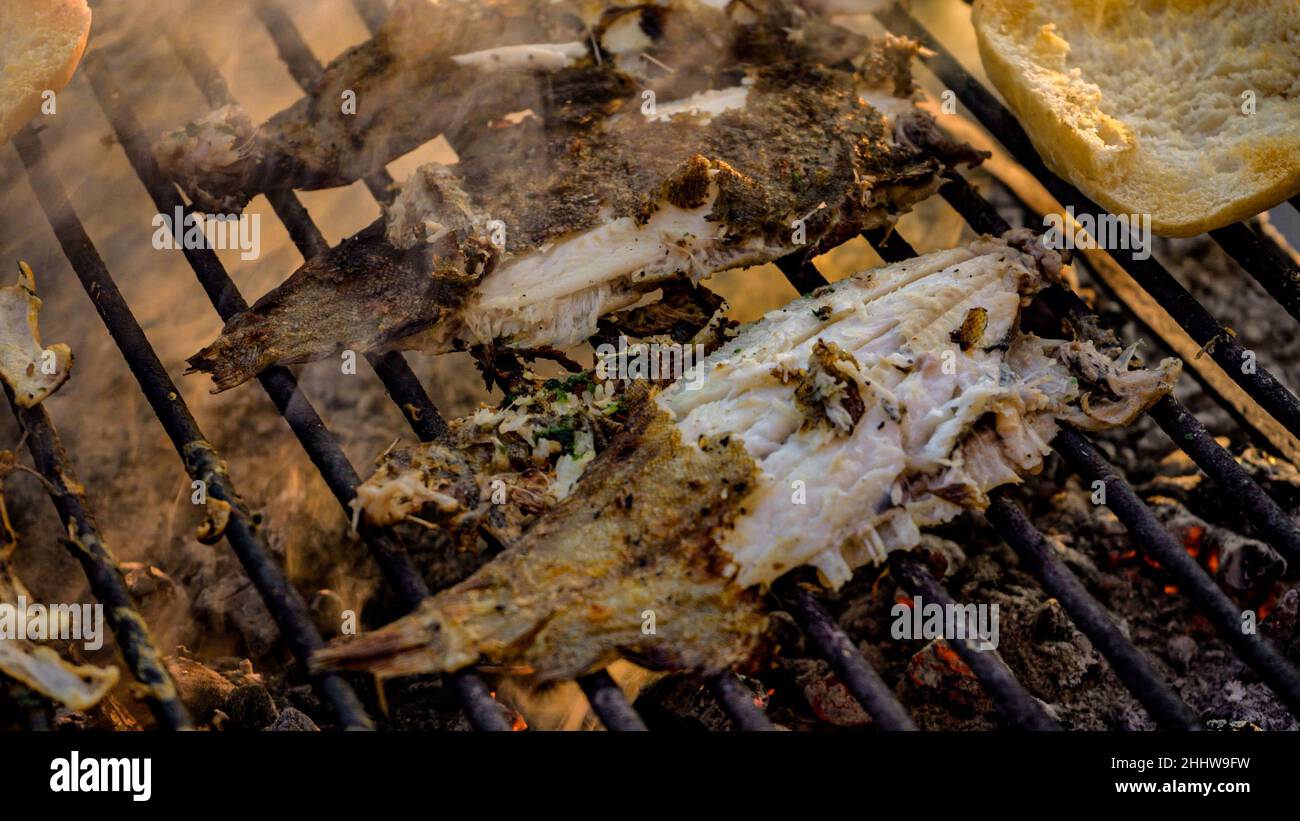 Grilled sole food Stock Photo Alamy