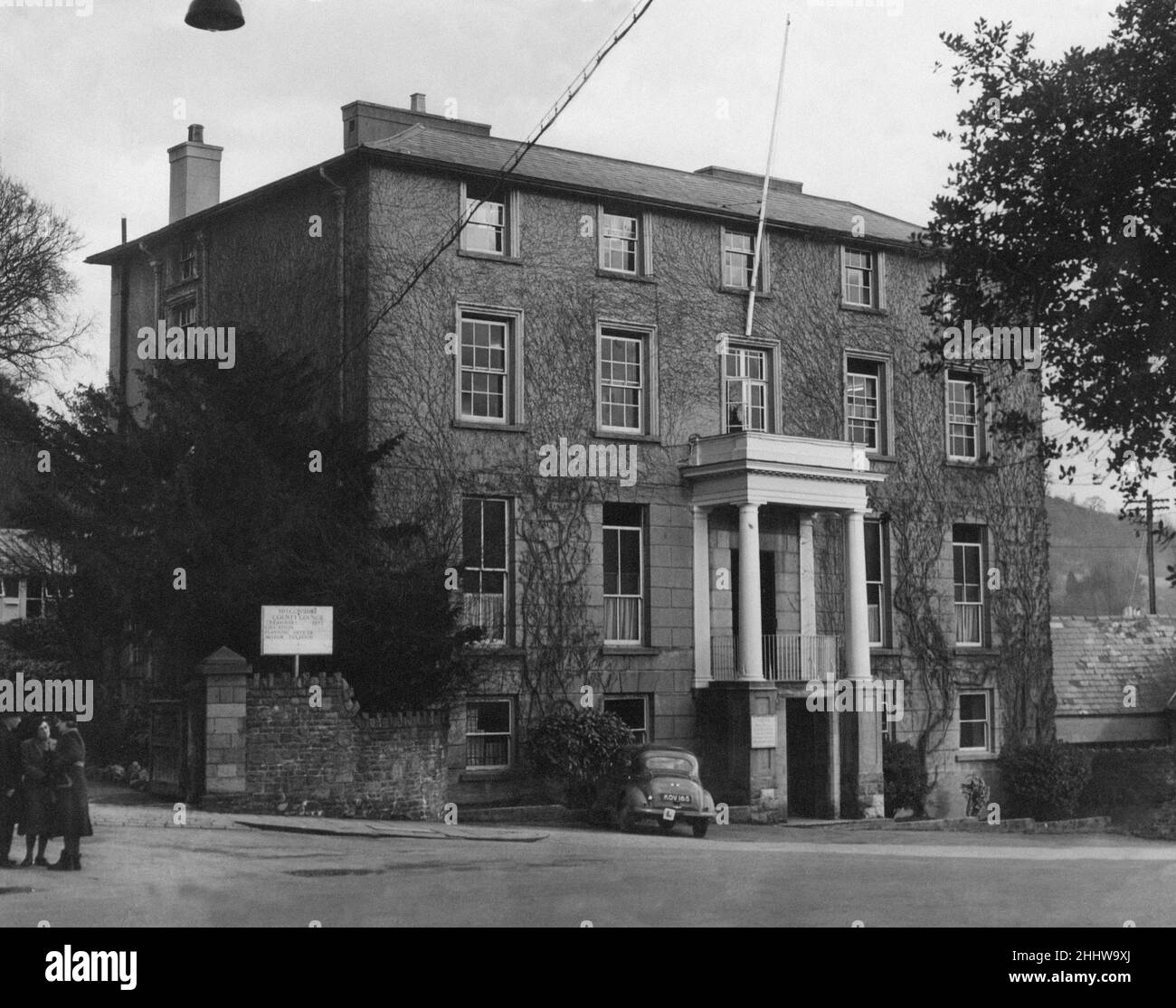 Watton Mount Building, County Council offices in Brecon, a market town and community in Powys, Mid Wales, 24th February 1954. Stock Photo